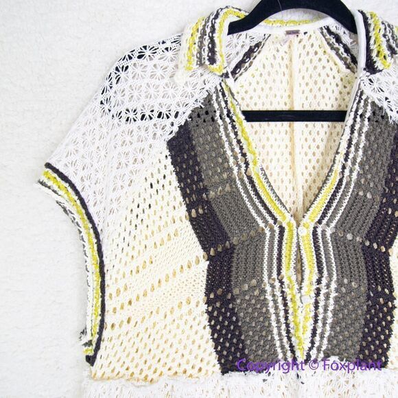 New! Free People Small Kelly Crochet Maxi Top Dress Swim Suit Cover Up, size XS - Picture 5 of 16